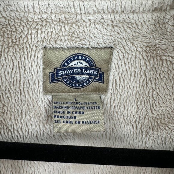 Shaver Lake Womens Beige Button Faux Suede Sherpa Lined Jacket Size L FLAW - Picture 7 of 10